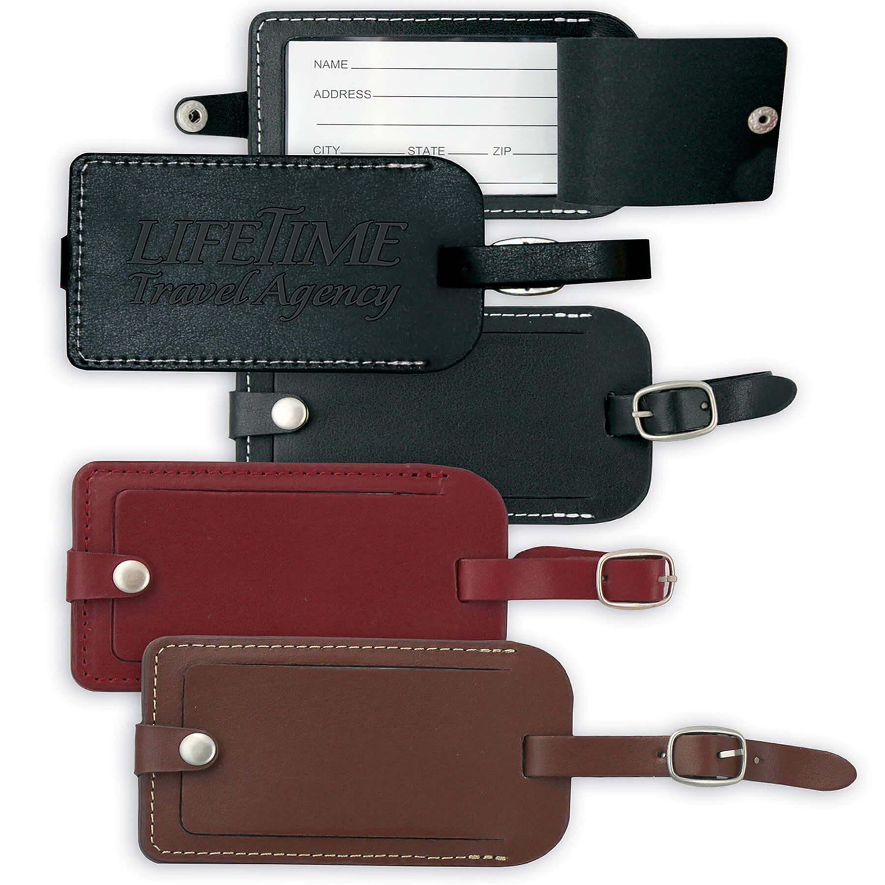 8076            - Vintage Leather Luggage Tag                                           